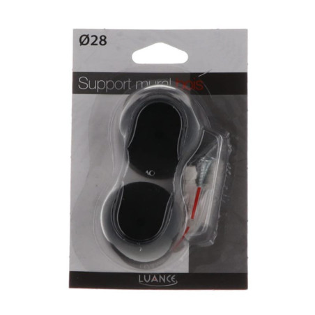 Support mural x 2 d28 - noir mat