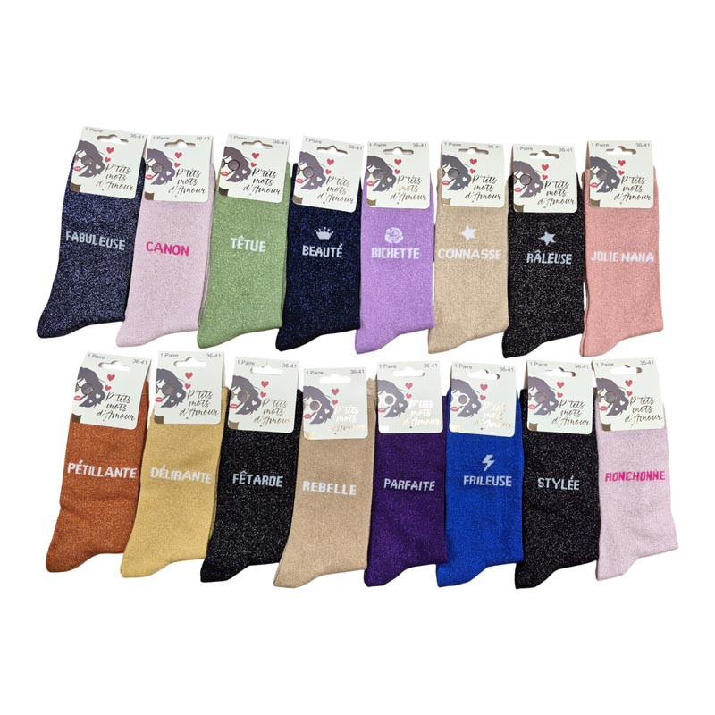 Chaussettes a paillettes et mess