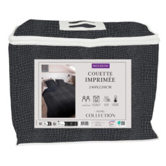 Couette imprimee noir 240x220