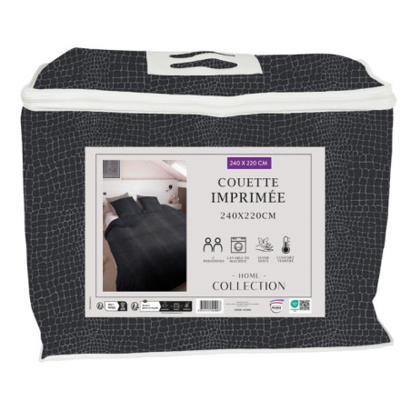 Couette imprimee noir 240x220