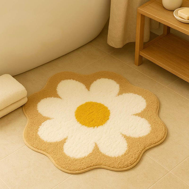 Tapis de bain forme marguerite