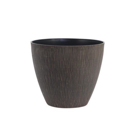 Pot plastique effet bois marron