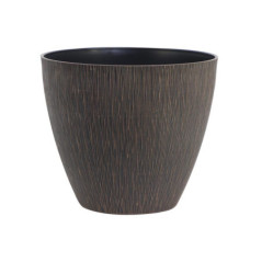 Pot plastique effect bois marron
