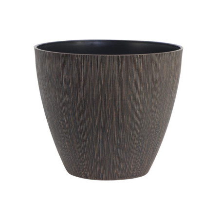 Pot plastique effect bois marron