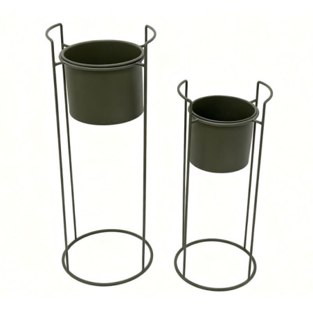 Set x2 cache pot metal sur pied