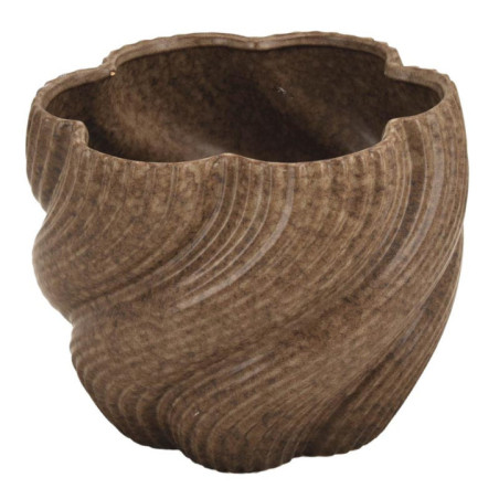 Cache pot deco vague marron o22c
