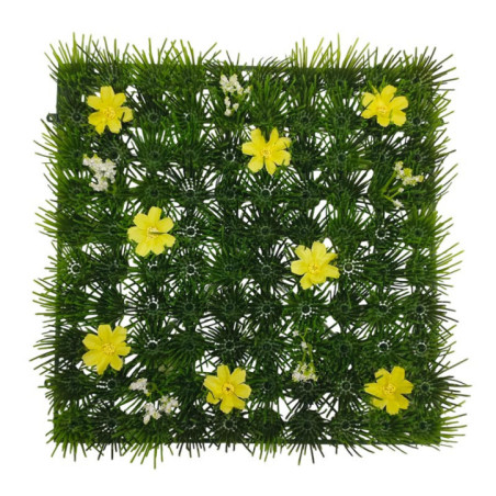 Carre gazon & fleur jne/blc 25x2