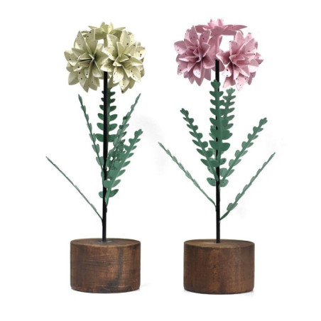 Decoration de table fleur beige/