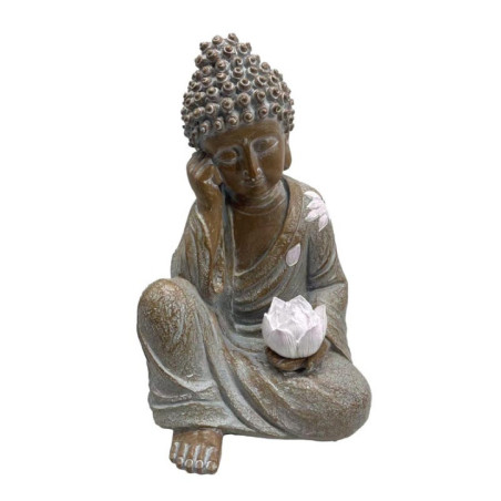 Statue solaire bouddha lotus