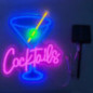 Neon led mural solaire cocktails