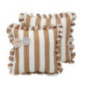 Coussin raye 43x43cm cafe