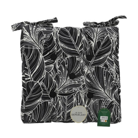 Coussin de chaise tropical noir