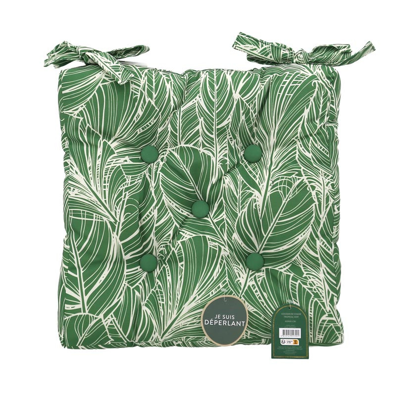 Coussin de chaise tropical vert