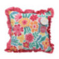 Coussin carre imprime/raye flora