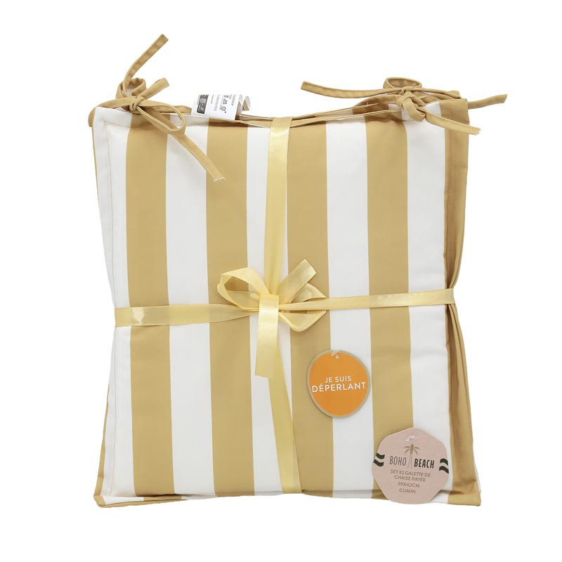 Set x2 galette de chaise rayee