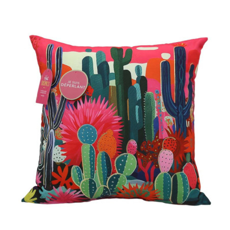 Coussin carre imprime saguaro fo