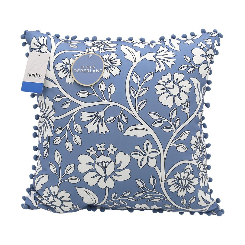 Coussin carre rustic 43x43cm ble