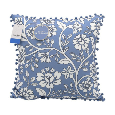 Coussin carre rustic 43x43cm ble