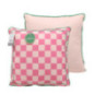 Coussin a carreaux ass rose/vert