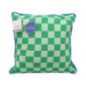Coussin a carreaux ass rose/vert
