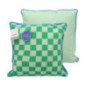 Coussin a carreaux ass rose/vert