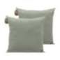 Coussin carre uni 45x45cm sauge