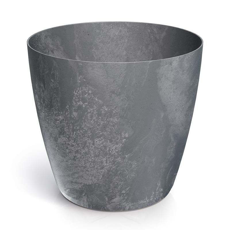 Pot effet beton gris fonce o18cm