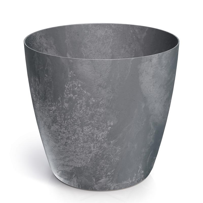 Pot effet beton gris fonce o24cm