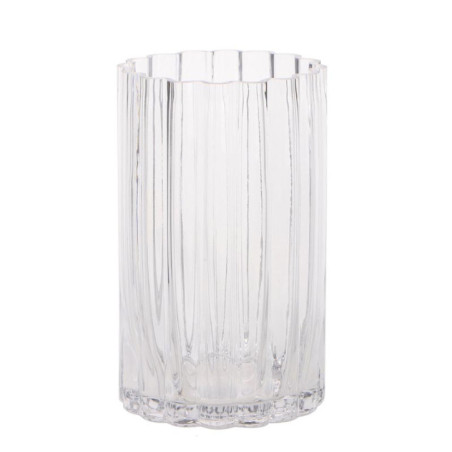 Vase en verre festonne