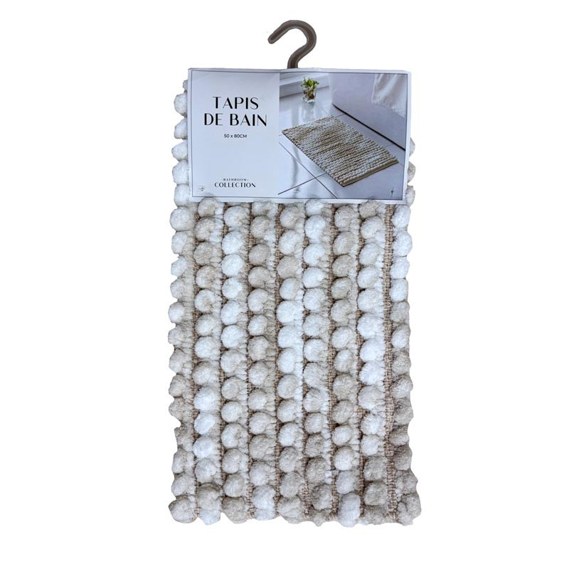 Tapis de bain natte beige