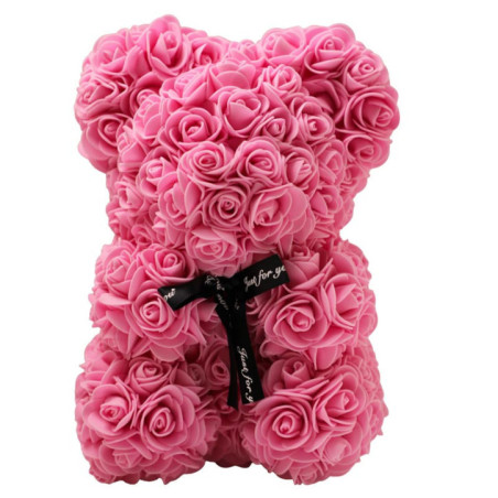 Ourson decoratif en rose rose 25