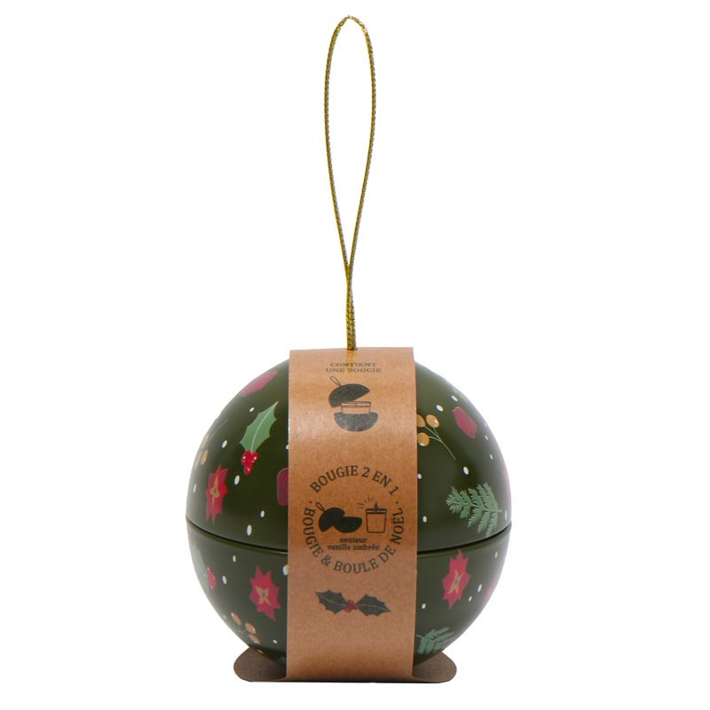 Boule de noel avec bougie parfum