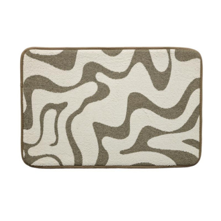 Tapis de bain vagues creme