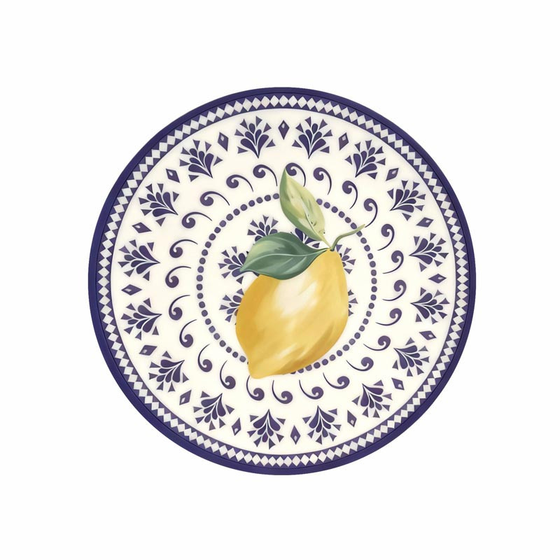 Assiette plastique d20cm citron