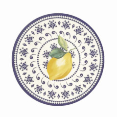 Assiette plastique d25cm citron