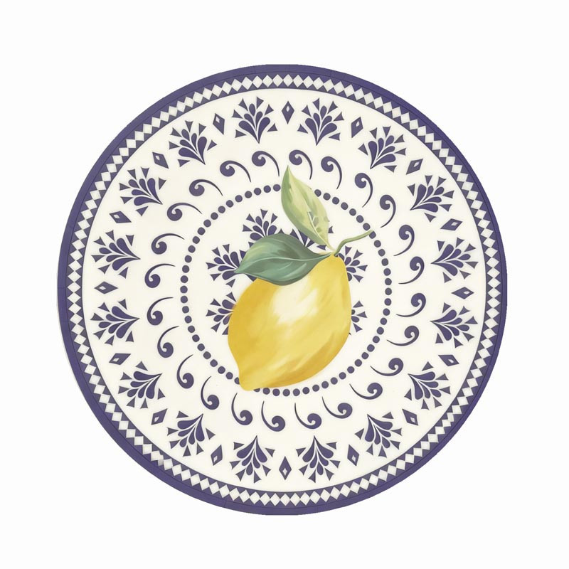 Assiette plastique d25cm citron