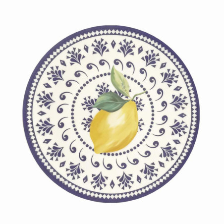 Assiette plastique d25cm citron