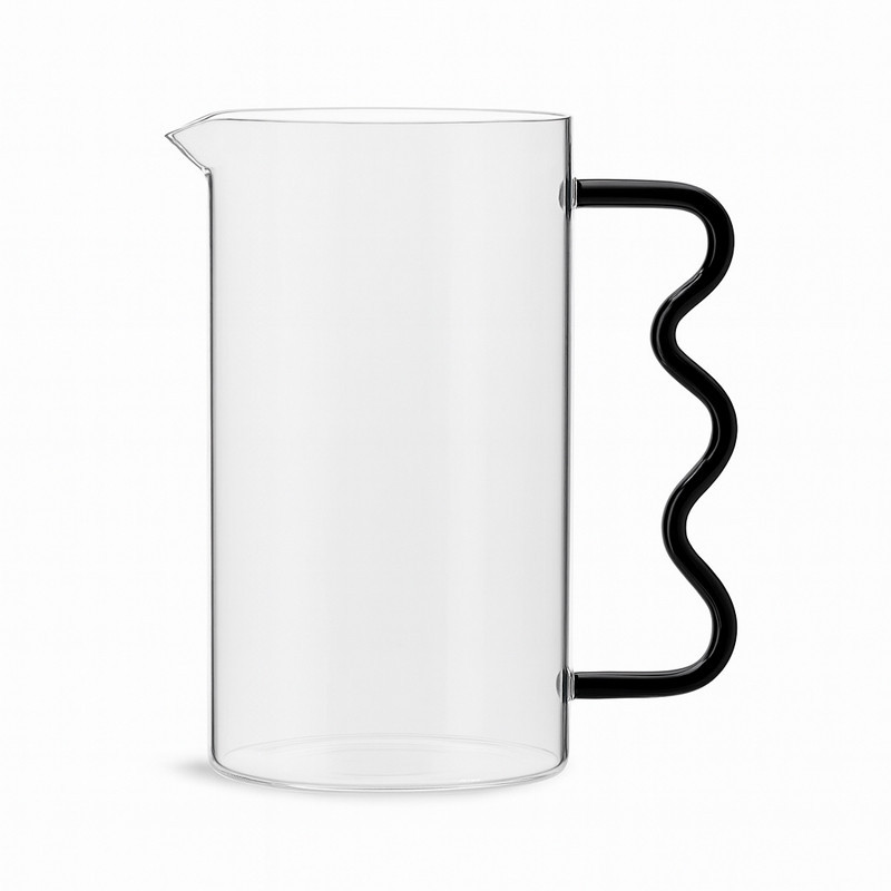 Pichet en verre anse serpentin