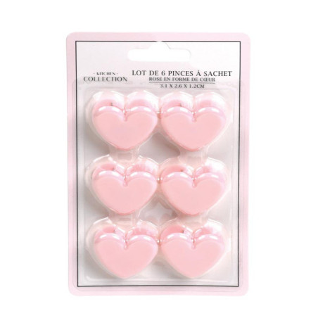 Pince a sachet coeur x6