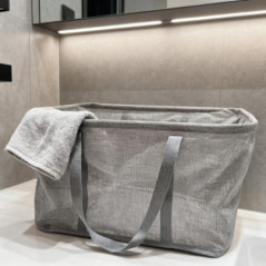 Sac a linge avec poignees gris