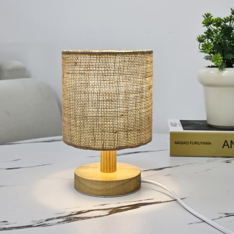Lampe abat jour effet jute