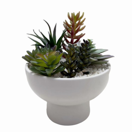 Plante artificielle pot blanc su