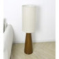 Grande lampe bois abat jour lin