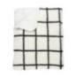 Plaid sherpa blanc carreaux noir