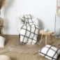 Plaid sherpa blanc carreaux noir