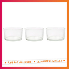 Lot de 3 coupelles en verre