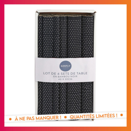 Lot de 4 sets de table bambou