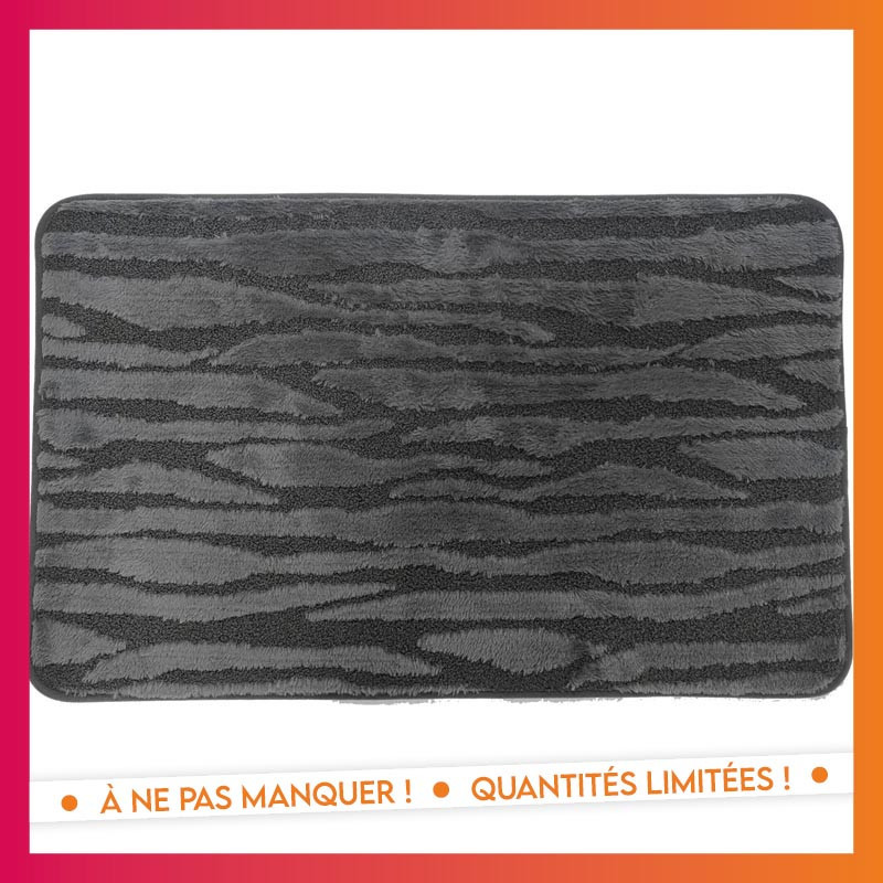 Tapis de bain 50x80 gris fluffy