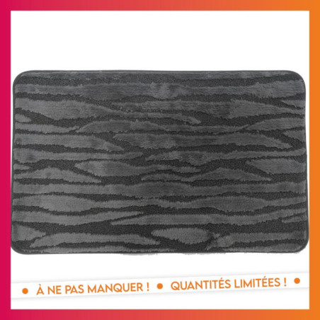 Tapis de bain 50x80 gris fluffy