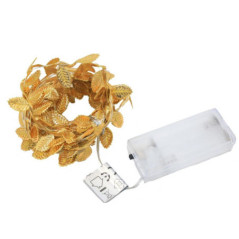 Guirlande led feuilles or